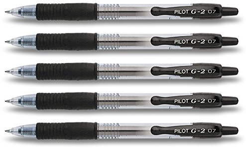 Pilot Gelschreiber G2-7 (Langer Stift 5er, Schwarz)