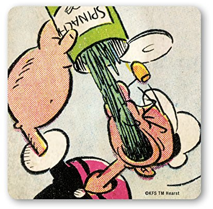 Logoshirt Popeye der Seemann - Spinat Coaster - Untersetzer - farbig - Lizenziertes Originaldesign
