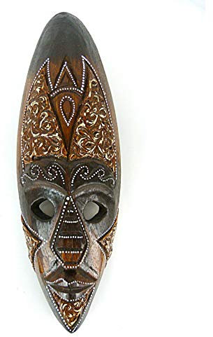 Coco Papaya Afrikanische Maske aus geschnitztem Holz, 30 cm