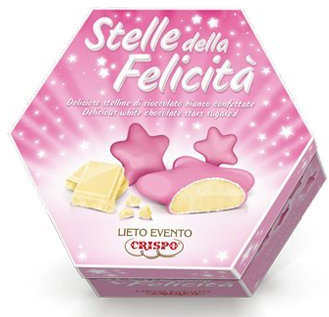 CONFETTI A STELLA ROSA LIETO EVENTO AL CIOCCOLATO BIANCO CRISPO 500 grammi