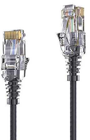 PureLink MC1500-005 CAT6 Netzwerkkabel UTP (10/100/1000 Mbit/s), extra dünn mit 2X RJ45 Stecker, Patchkabel für Switch, Modem, Router, Patchpanels, Patchfelder, 1-er Set, 0,50m, schwarz
