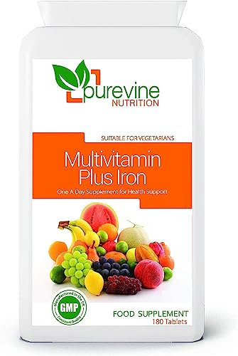 High Strength Multivitamins with Iron – 180 Tablets – Daily One-A-Day with Vitamin C, D, A & B – Immune Support for Men & Women – UK-Made to GMP Standards