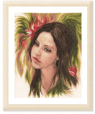 Lanarte Kreuzstich Stickpackungen Gezählter Kreuzstichbilder Set BEWITCHING YOUTH Wanddekoration Handarbeit Set für Erwachsene 33 x 43 cm DIY Deko Bastelset Handwerker Kreative Geschenkset