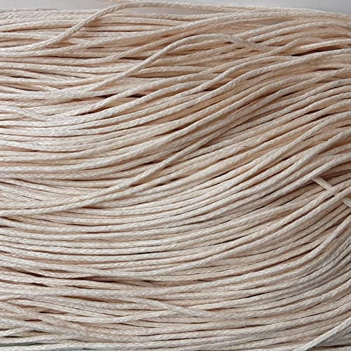 Waxed Cotton Cord 1mm,20m Jewellery Making & Bracelet Necklace Craft (5. Cream)