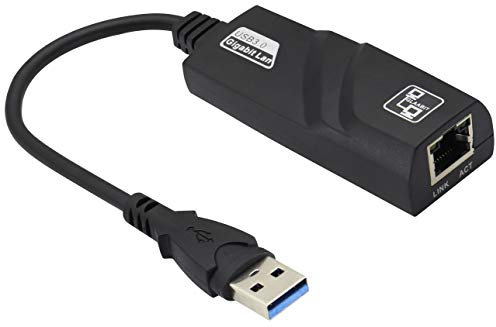 zdyCGTime Adaptador de conexión USB 3.0 Macho a RJ45 Hembra Gigabit Ethernet,Colocarse 10/100 / 1000 Mbps,Compatible con Windows, Mac OS,Android y otros sistemas.(Negro)