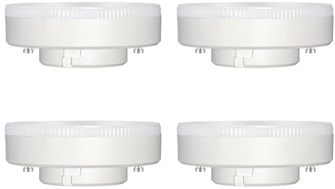 Akynite Foco LED GX53 9W Luz Cálida 2700K, 800LM, 180 Grados, AC 220-240V, Reemplazo para Lámpara Halógena GX53 y CFL, Focos LED Casquillo GX53 para Cocina, No Regulable, pack de 4