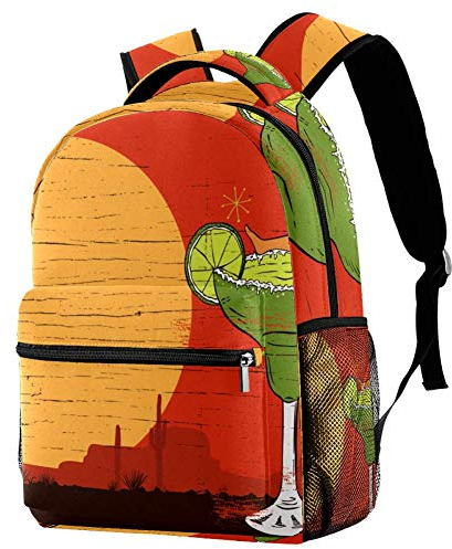 LORVIES mexikanisches Mädchen in Margarita Cocktail Mexiko Tequila Alkohol Casual Rucksack Schulterrucksack Büchertasche für Schule Studenten Reisetaschen