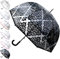 COLLAR AND CUFFS LONDON RARE Automatique - Parapluie Transparent Cloche Femme Solide - Resistant Vent Fort Tempete - Cadre Renforcé Avec Fibre de Verre - Dôme Homme Mariage - À motifs