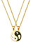 JewelryWe Schmuck 2pcs Pärchen Halskette Edelstahl Tai Chi Yin und Yang Anhänger Paar Kette Puzzle Freundschaftskette Partnerkette für Herren Damen, Gold Schwarz
