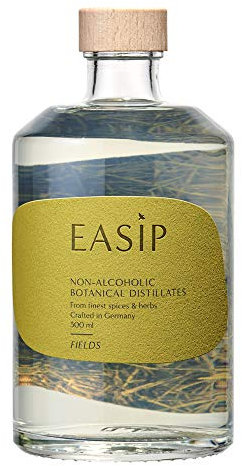 EASIP FIELDS | Alkoholfrei | Zuckerfrei | Preisgekrönte Destillate für alkoholfreie Cocktails und Longdrinks | 8 Botanicals | Mixe deine alkoholfreie Alternative zu Gin & Tonic | 500ML