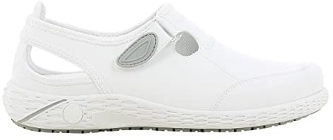 SAFETY JOGGER Arbeitsschuhe Damen Oxypas - LINA - Leichter, Bequemer Sicherheitsschuh mit Klettverschluss, ideal für Pflege, Küche oder Innenbereich, rutschfest, 38 EU Weiss