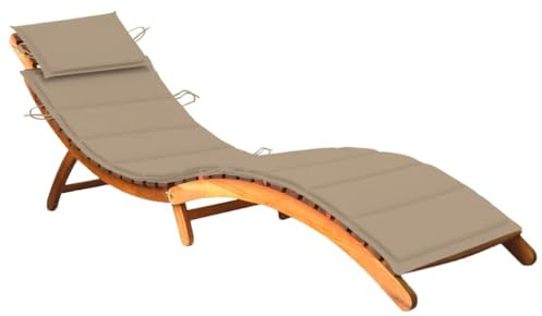 vidaXL Akazienholz Massiv Sonnenliege mit Auflage Gartenmöbel Gartenliege Liege Relaxliege Saunaliege Strandliege Liegestuhl Holzliege
