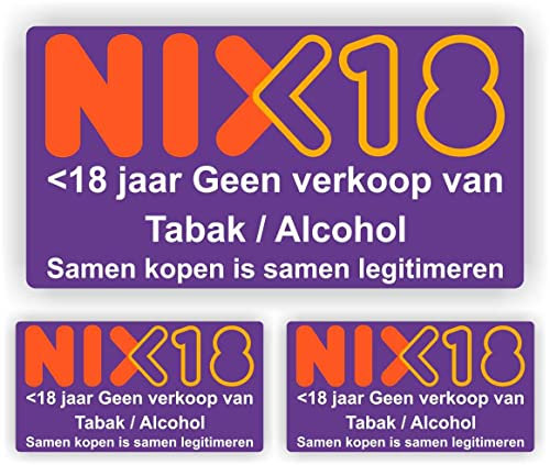 NIX 18 kein Verkauf von Alkohol und Tabak Aufkleber 3 Stück.