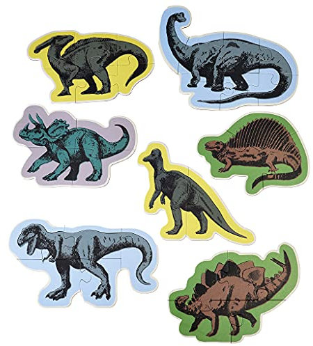 Dinosaurier-Set mit sieben Puzzles.
