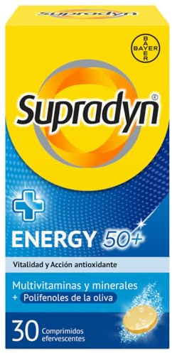Supradyn Energy 50+ 30 compr. efervescente, con antioxidantes para +50 años
