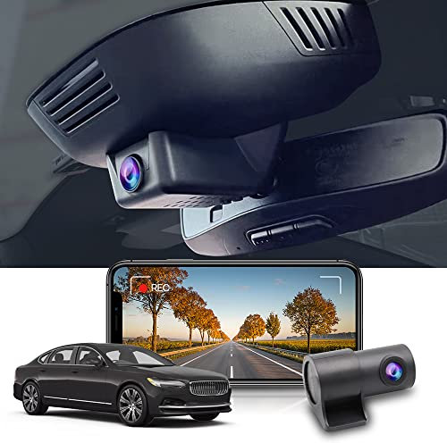 FITCAMX Dashcam Auto Vorne Hinten passend für Volvo XC60 S90 V90 2022-2026 2nd Gen Facelift (Model B), HD Video 1440P +1080P Dual Dashcam 2K WiFi, G-Sensor, OEM Zubehör, Plug & Play, 64GB Karte