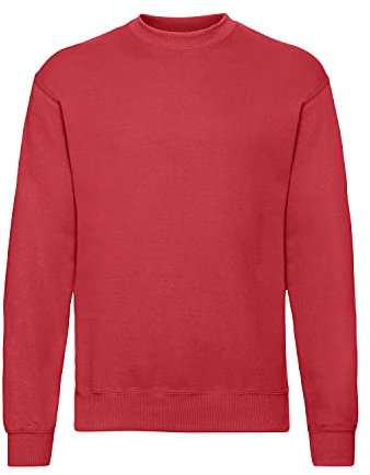 Fruit of the Loom Herren Set In Sweat Sweatshirt + 1 HL Kauf Notizblock, Rot, XXX-Large