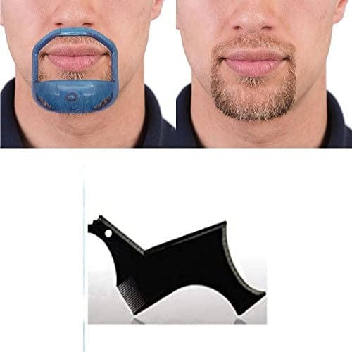 Goatee Shaper + Beard Shaper Set, Bart trimm-Tool Kit für Männer, 5 Größen Ziegenformer mit 1 Bartschablone, komplettes Pflegeset für Männer, spart Rasurzeit, für perfekten Bart zu Hause
