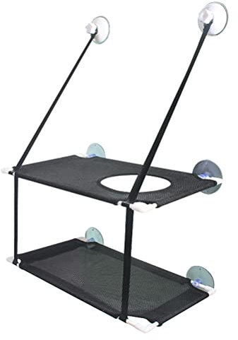 MasYosh Hängematte für Katzen, Katzen Fensterplatz, Doppelschichtige Hängematte, Einem Gewicht von Hält bis zu 10kg, Platzsparend und Einfach zu Montieren, für Große Katze in Innenräumen