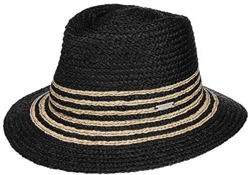 Seeberger Melenja Strohhut Damenhut Sommerhut Sonnenhut Gartenhut Strandhut Raffiahut Damen - Sommer Frühling-Sommer - One Size schwarz