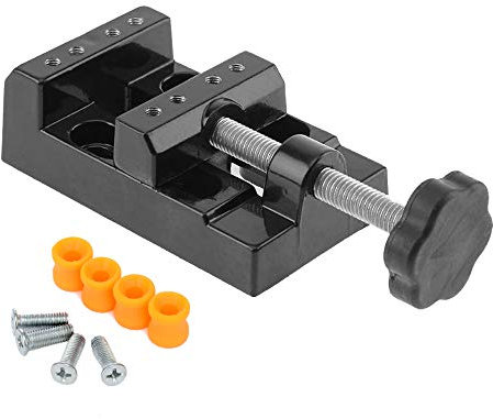 Mesee Mini-Schraubstock für Tischplatte, Mini-Bank, Schraubstock Zange, Tischbacken aus Legierung, Befestigungswerkzeug, Basteln, Universal, für Skulptur und Reparatur von Schmuck, Nuklearnuss Uhr