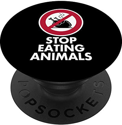Stoppschild - Stop eating animals - Lustiger Spruch PopSockets mit austauschbarem PopGrip