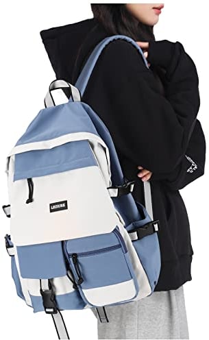 HYC00 Schulrucksack Teenager Mädchen Jungen Schulranzen Rucksack Damen Schule College Backpack Wasserdicht Schultasche 14 Zoll Laptop Rucksack für Die Schule Reise Tagesrucksack School Bag,Königs Blau