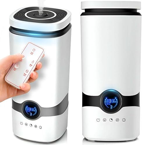Retoo Luftbefeuchter Ultraschall Gegen Trockene Heizungsluft 4L, Raumbefeuchter mit Fernbedienung für Schlafzimmer, Kinderzimmer und Pflanzen, Air Luft Befeuchter, Ultra Leise Aroma Diffuser