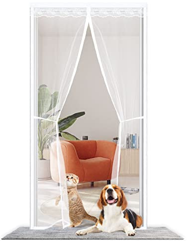 Tenda Zanzariera Magnetica per Porta 120x260cm,Traspirante Chiusura Automatica Zanzariera a Calamita per Porta,Tenda per Porta Anti Zanzare Insetti,Zanzariere per Finestra Balcone Soggiorno,Bianco