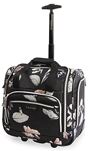 Bebe Valentina Damen-Handgepäcktasche mit Rädern unter dem Sitz, Floral Black, Einheitsgröße, Valentina Handgepäcktasche mit Rädern unter dem Sitz