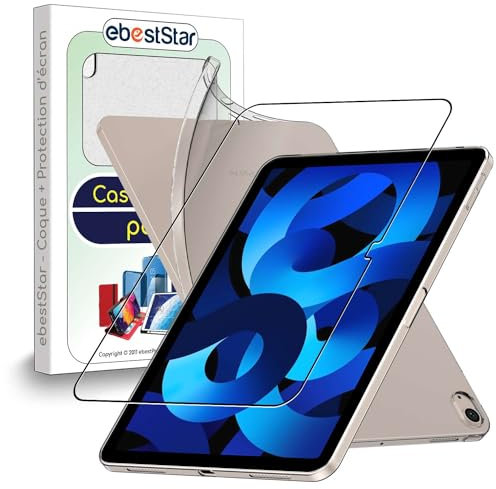 ebestStar - Coque pour iPad 10.9 (2022) Apple, Etui Protection Silicone Transparent Antichoc, Souple Slim, Transparent + Verre Trempé