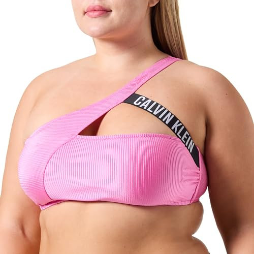 Calvin Klein Top Bikini Donna One Shoulder Bralette senza Ferretto, Rosa (Bold Pink), XL