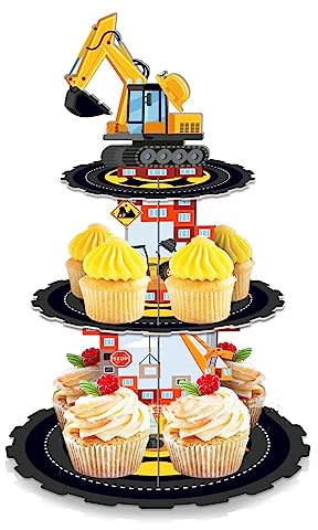 3-stöckiger Bau Geburtstag Party Charakter Kuchen Karton Cupcake Ständer Kinder Dekoration für Hochzeit Baby Shower Tea Party