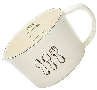 BESTonZON 1stk Graduierter Messbecher Messbecher Haferflockenbecher Aus Porzellan Kaffeetasse Aus Porzellan Weihnachtsbecher Mit Henkel Weihnachten Emaille Weiß Trinkbecher Kind
