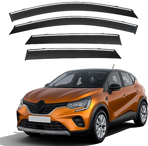 DURUP 4 Stück Auto Windabweiser für Renault Captur 2019-2023, Auto Vorne Hinten Fenster Windabweiser Regenschutz Auto Fenster Zubehör