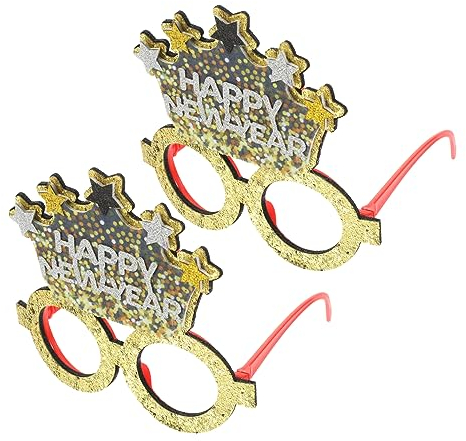 Amosfun 2st Partydekorationen Für Das Neue Jahr Brillengestelle Für Das Neue Jahr Silvesterbrille 2024 Neujahrsbrille 2024 Brillengestelle Interessante Brille Foto Kleidung Plastik
