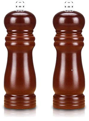 Juego de 2 uds de molinillo de sal y pimienta, molinillo de sal y pimienta de madera profesional, especias ()