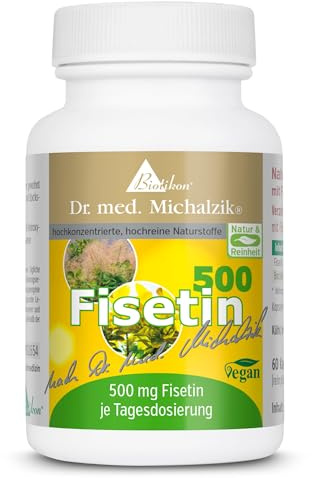 Fisetin 500 Dr. Michalzik, 500 mg Fisetin, 60 Kapseln | 500 mg Fisetin + 170 mg Bockshornkleesamen • eigene deutsche Produktion • ohne Zusätze