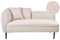 Chaiselongue Bouclé beige linksseitig mit Kissen Metallgestell modern Chevannes