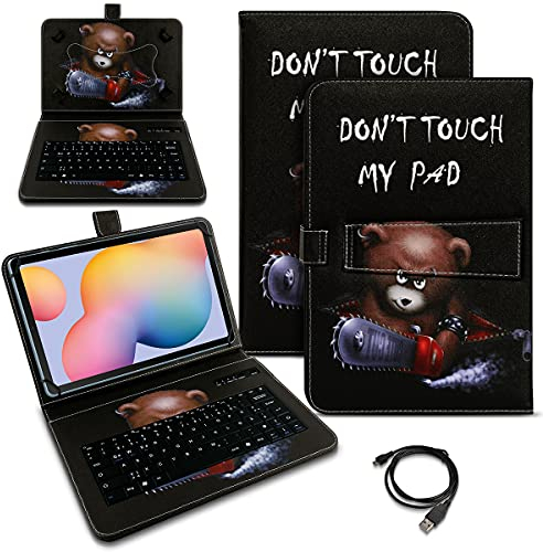 Schutzhülle QWERTZ Bluetooth Tastatur kompatibel mit Xiaomi Pad 6 Hülle Cover Tablet Tasche 11' Case Keyboard kabellos Ultra deutsches Layout, Farben:Motiv 2