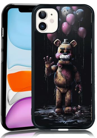 MMYAJT Black Cute Phone Case Fit for iPhone 11, TPU Shockproof Protective iPhone Case Horror Video Game Phone Cover Gift for Boy Girl Men Women