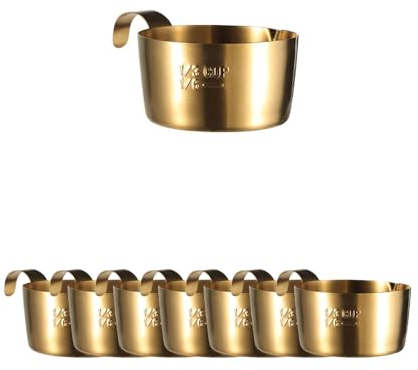 Stainless Steel Small Sauce Dishes Gold Dipping Bowls Seasoning Individual Round Condiments Cups Ramekins Dip Serving Sushi Cereal Salad Appetizer Bowls 8 Pack