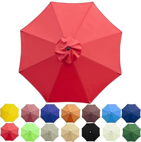 SANTUO Sonnenschirm Ersatzbezug 2m/2.3m/2.5m/2.7m/3m/3.5m/4m 6/8 Streben, UV-Schutz Ampelschirm Bezug, Wasserdicht Schirmbezug Sonnenschirm Ersatzteile für Balkon, Garten, Pool und Strand