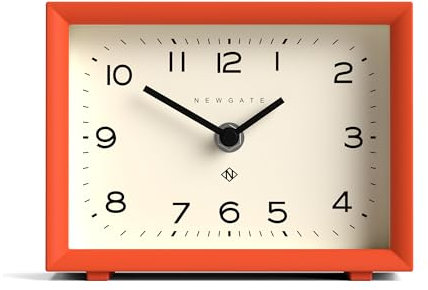 NEWGATE® Henry Schreibtisch Uhr | Zeitgenössisches rechteckiges Design | Kürbis orange | Leicht lesbare nunber | Moderner Stil für Schreibtisch, tischplatte, Regal oder nachttisch