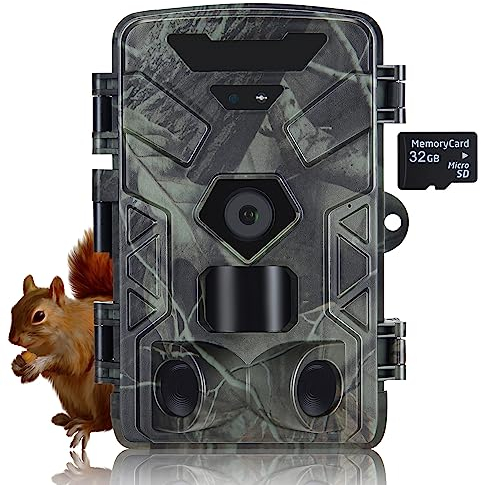 FunKind Wildkamera, 50MP 4K, Wildkamera mit Bewegungsmelder Nachtsicht, Wasserdicht IP65, 120° Weitwinkel, 850nm IR LEDs Nachtsichtkamera mit 32 GB SD