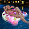 Matelas gonflable d'air pour piscine avec lumière changeante de couleur, matelas d'air pour piscine, chaise longue flottante à énergie solaire avec 2 porte-gobelets, jouet aquatique de plage