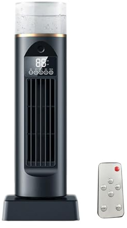 Leiser Turmventilator mit erweitertem Schlafmodus Ventilator Klimaanlage Tragbarer elektrischer Ventilator Stromversorgung und starkem Luftstrom Mini-Standklimaanlage Luftventilator (Schwarz)