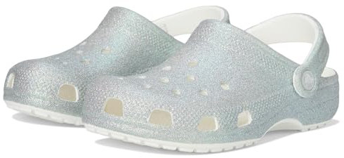 Crocs Unisexe Enfant Classic Iridescent Glitter CgK Sabots, White, 38/39 EU