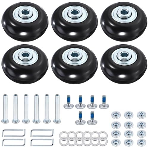 iplusmile Gummi Ersatz Räder - Kofferrollen Ersatzrollen - 40 x 18mm Gepäck Ersatzräder - Gummi-Lenkrollen, Kugellager, Kits