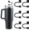 Hebterrka 6 Stück Silikon Strohhalm Abdeckung Kappe für Stanley Tumbler Cup, Staubdichter Strohhalmaufsatz, Kompatibel für 40 oz/30 oz Tumbler, 6-11mm (Schwarz)